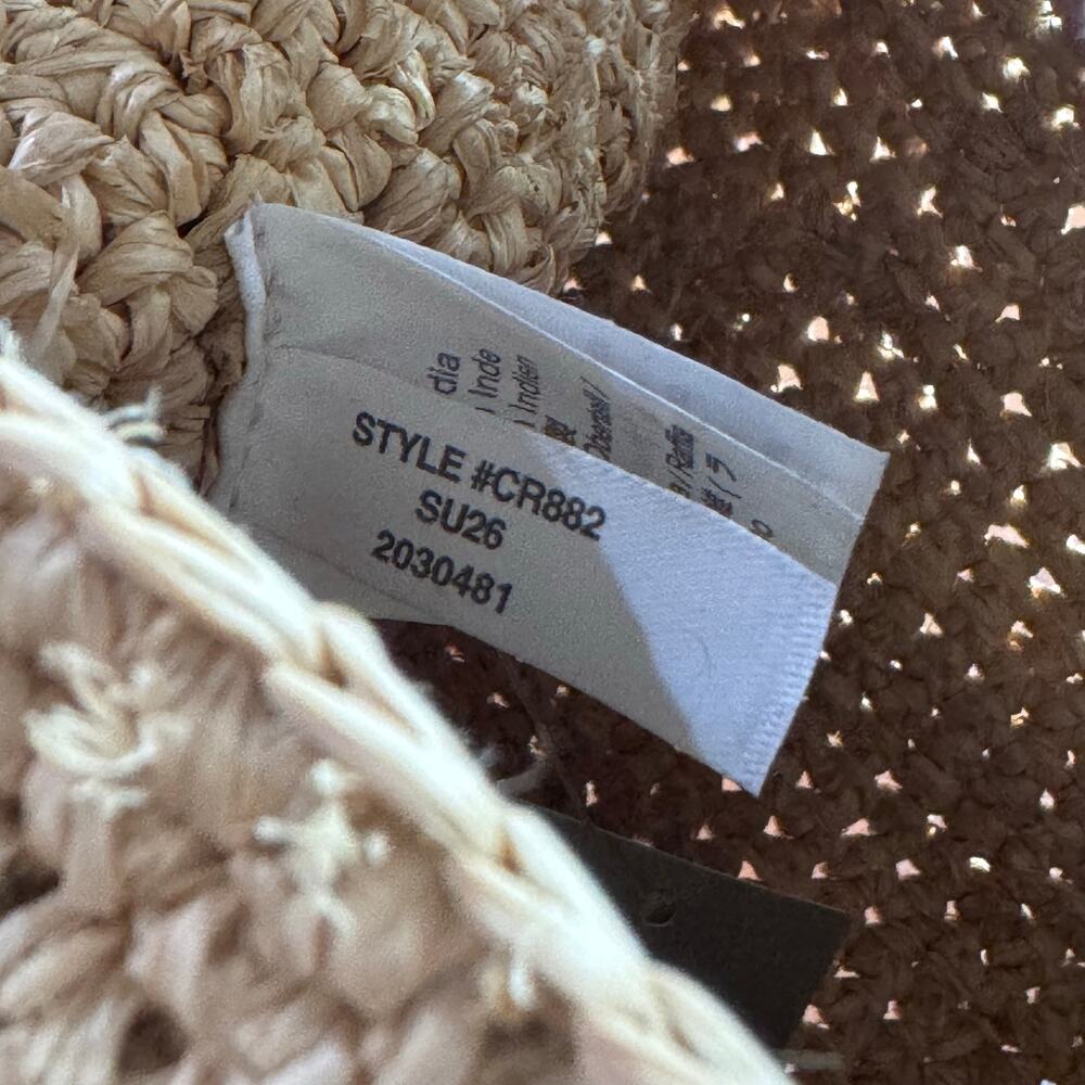 J.Crew Berkeley Small Handknotted Shoulder Bag Raffia Leather Gold CR882 NWT - Picture 11 of 12